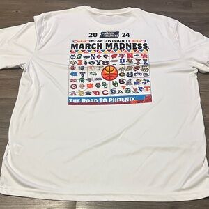 White Dri Fit March Madness 2024 Graphic Tee
